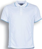 CP0930 Bocini Stitch Feature Essentials-Kids Short Sleeve Polo White/Sky Blue