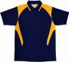 CP1215 Unisex Adults Honey Comb Contrast Panel Polo Navy/Gold