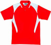 CP1216 Kids Honey Comb Contrast Panel Polo Red/White