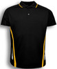 CP1450 Unisex Adults Elite Sports Polo Black/Gold CP1450 Unisex Adults Elite Sports Polo Black/Gold