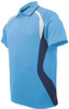 CP1528 Unisex Adults Sports Panel Polo Sky Blue/Navy/White