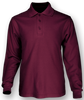 CP1605 Bocini Kids Plain Colour Poly Face Cotton Backing L/S Polo Maroon