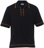 RWP Gear For Life Retro Waffle Polo - Mens Black/Pumpkin RWP Gear For Life Retro Waffle Polo - Mens Black/Pumpkin