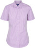 1637WS GloWeave Womens Gingham Short Sleeve Shirt Lilac