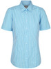 1637WS GloWeave Womens Gingham Short Sleeve Shirt Teal