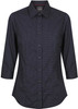1743WZ GloWeave Womens Dot Print 3/4 Sleeve Shirt Navy
