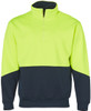 SW13A AIW Hi-Vis L/S Windcheater Collar Yellow/Navy