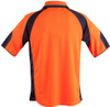 SW61 AIW Men's HiVis Cooldry Contrast Polo with Sleeve Panels Orange/Navy Back