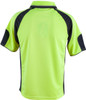 SW61 AIW Men's HiVis Cooldry Contrast Polo with Sleeve Panels Yellow/Navy Back