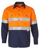 SW68 AIW Men's Hi-Vis Cotton Twill L/S Safety Shirt (3M tape) Orange/Navy SW68 AIW Men's Hi-Vis Cotton Twill L/S Safety Shirt (3M tape) Orange/Navy