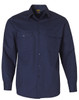 WT04 AIW Cotton Drill Work Shirt L/S Navy