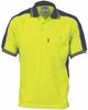 3895 DNC Poly/Cotton Contrast Panel Polo - Short Sleeve Yellow/Navy