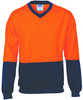3822 DNC HiVis Two Tone Fleecy Sweat Shirt (Sloppy Joe) V-Neck Orange/Navy 3822 DNC HiVis Two Tone Fleecy Sweat Shirt (Sloppy Joe) V-Neck Orange/Navy