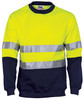 3824 DNC HiVis Two Tone Fleecy Sweat Shirt (Sloppy Joe) with CSR R/Tape Crew-Neck Yellow/Navy