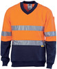 3924 DNC HiVis Two Tone Cotton Fleecy Sweat Shirt V-Neck with 3M R/Tape Orange/Navy 3924 DNC HiVis Two Tone Cotton Fleecy Sweat Shirt V-Neck with 3M R/Tape Orange/Navy