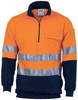 3925 DNC HiVis Two Tone 1/2 Zip Cotton Fleecy Windcheater with 3M R/Tape Orange/Navy 3925 DNC HiVis Two Tone 1/2 Zip Cotton Fleecy Windcheater with 3M R/Tape Orange/Navy