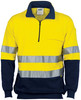 3925 DNC HiVis Two Tone 1/2 Zip Cotton Fleecy Windcheater with 3M R/Tape Yellow/Navy