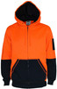 3722 DNC HiVis 2 Tone Full Zip Super Fleecy Hoodie Orange/Navy 3722 DNC HiVis 2 Tone Full Zip Super Fleecy Hoodie Orange/Navy