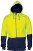3728 DNC HiVis Contrast Piping Fleecy Hoodie Yellow/Navy