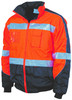 3992 DNC HiVis D/N Contrast Bomber Jacket Orange/Navy