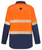 ZW470 Syzmik Workwear Mens Hi Vis Outdoor Segmented Tape L/S Shirt Orange/Navy Back
