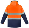 ZJ553 Syzmik Workwear Unisex Hi Vis Antarctic Softshell Taped Jacket Orange/Navy Back