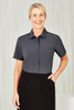 CS947LS Biz Care Womens Florence Short Sleeve Shirt Charcoal Model