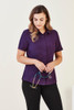 CS947LS Biz Care Womens Florence Short Sleeve Shirt Purple Model