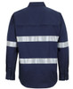6HWCT JB's Wear Close Front L/S 150g Work Shirt Reflective Tape Navy Back