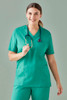 CST150US Biz Care Unisex Hartwell Reversible Scrub Top Surgical Green