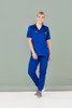CST043LS Biz Care Womens Riley V-Neck Scrub Top Electric Blue