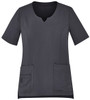 CST942LS Biz Care Womens Avery Tailored Fit Round Neck Scrub Top Charcoal Front