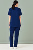 CST942LS Biz Care Womens Avery Tailored Fit Round Neck Scrub Top Navy Side