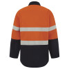 2808 WorKit Flarex PPE1 FR Inherent 155gsm Lightweight Taped Shirt Orange Navy Back