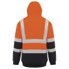 3013T WorKit Hi-Vis 2 Tone Full Zip Taped Fleece Hoodie Orange/Navy Back