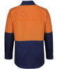 6HNRL JB's Wear Hi Vis Ripstop L/S Fishing Shirt Orange/Navy Back