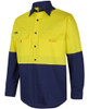6HNRL JB's Wear Hi Vis Ripstop L/S Fishing Shirt Yellow/Navy Side