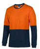6HVTN JB's Hi Vis L/S Crew Neck Cotton T-Shirt Orange/Navy