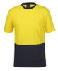 6HVTC JB's Hi Vis Crew Neck Cotton T-Shirt Yellow/Navy Front