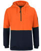 6HVHZ JB's Wear Hi Vis 1/2 Zip Hoodie Orange/Navy Front