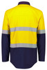 ZW180 Syzmik Workwear Orange Flame Lightweight Ripstop Spliced Shirt Yellow/Navy Back
