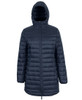 3APC1 JB's Wear Ladies Puffer Coat Navy Front Hood up