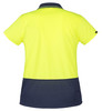 ZH731 Syzmik Workwear Womens Hi Vis Basic Short Sleeve Polo Yellow Navy Back