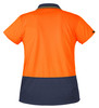 ZH731 Syzmik Workwear Womens Hi Vis Basic Short Sleeve Polo Orange Navy Back