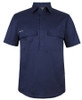 6WKCS JB's Wear Short Sleeve Stretch Close Front Work Shirt Navy