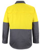 6HWSL JB's Wear Hi Vis L/S 150g Shirt Yellow/Charcoal Back