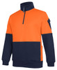 6CHVF JB's Wear 350G Hi Vis Half Zip Trade Fleece Orange/Navy Side