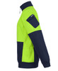 6CHVF JB's Wear 350G Hi Vis Half Zip Trade Fleece Lime/Navy Sleeve