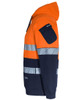 6DPFP JB's Wear 450G Hi Vis Pull Over Hoodie with Fragmented Tape Orange/Navy Sleeve