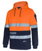 6DPFP JB's Wear 450G Hi Vis Pull Over Hoodie with Fragmented Tape Orange/Navy Side